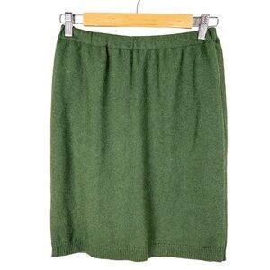 Ballantyne Womens Size Medium Olive Green Cashmere Knit Pencil Skirt